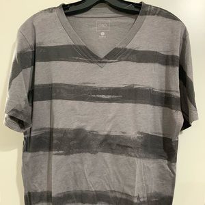 Obey v-neck gray striped T-shirt